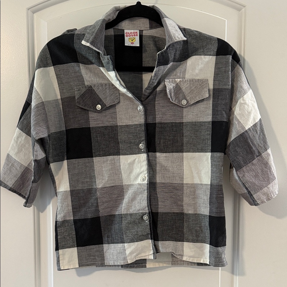Vintage Clock House Top Button Down Shirt